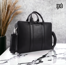 Leather Briefcase by Black Luxe