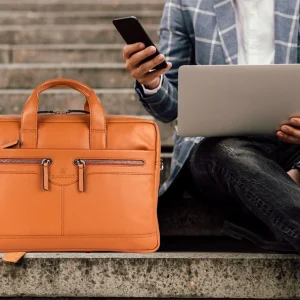 Leather Briefcase by Black Luxe